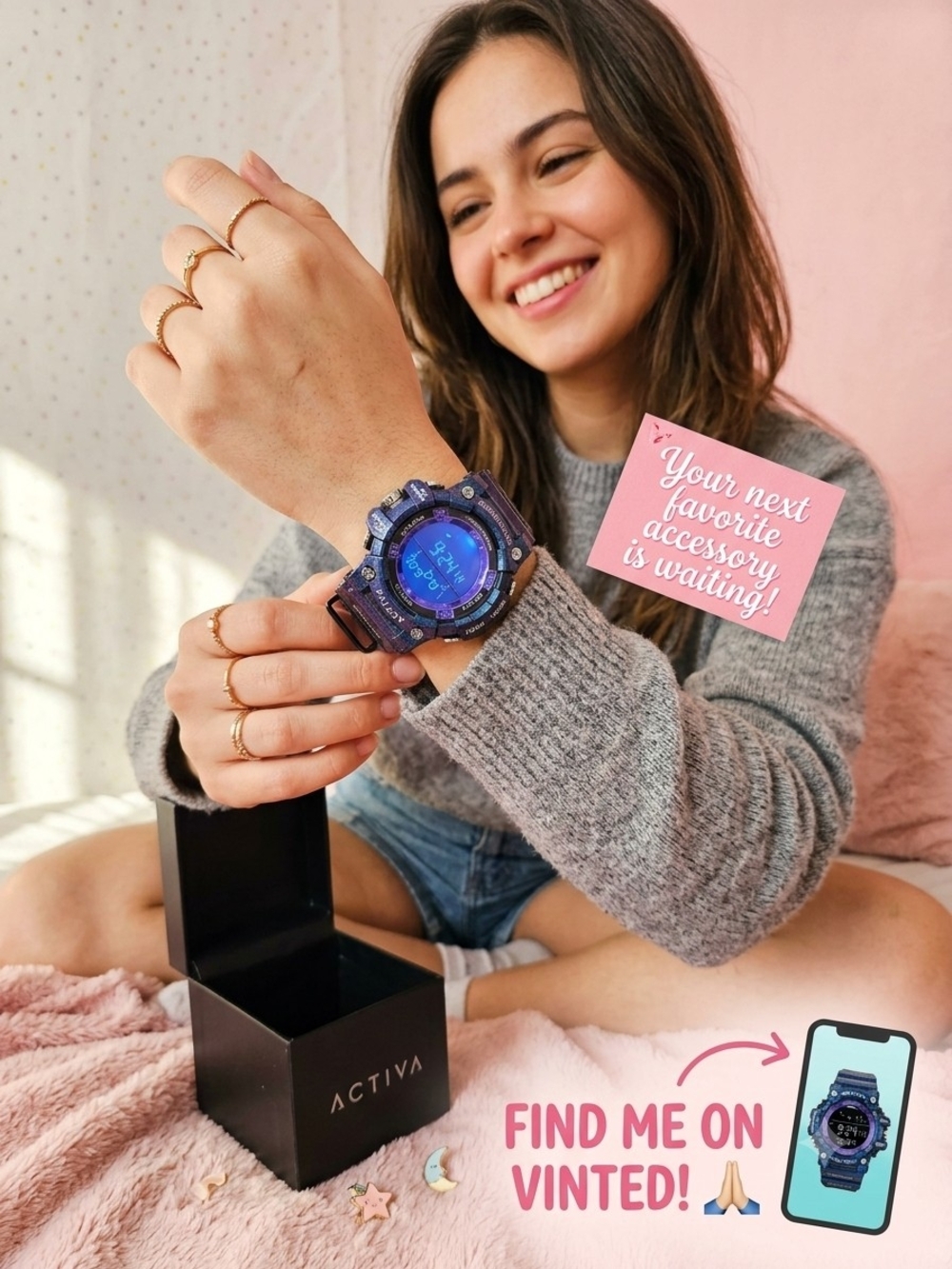 Ativa Blue and Purple Rugged Digital Sport Watch